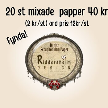 RIDDERSHOLM DESIGN Mixed patterned papers 12x12" 20 pcs