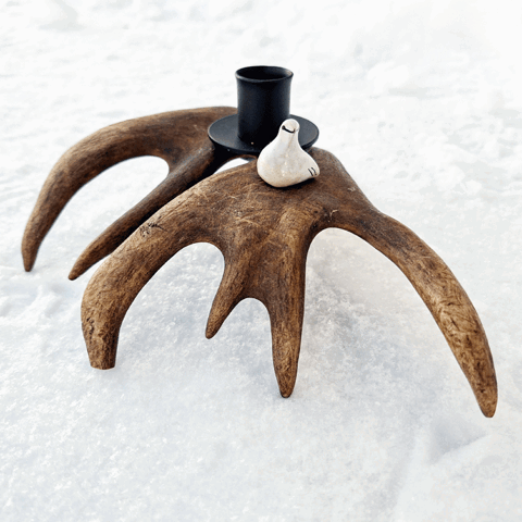 Ljusstake Liten Ripa Renhorn 1 ljus, Hantverk Jokkmokk design