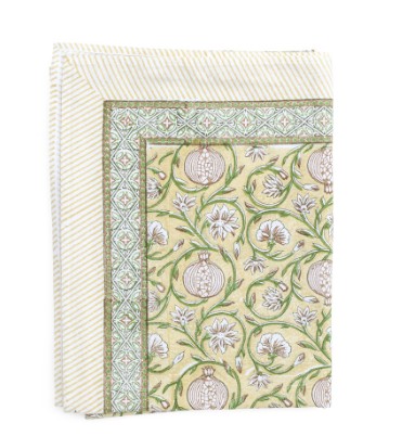 1. Tablecloth - Tangier Pomegranate - Butter Yellow