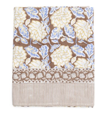 1. Tablecloth - Dahlia - Brown & Blue 