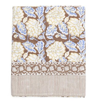 1. Tablecloth - Dahlia - Brown & Blue 