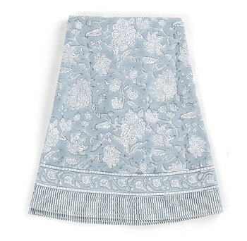 1. Tablecloth - Indian Rose - Dusty Blue - round 160cm