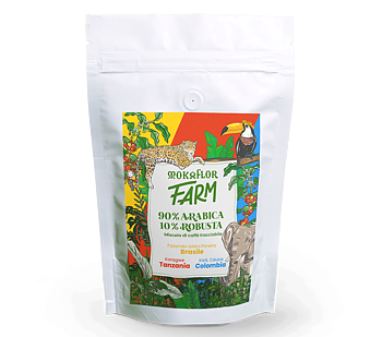 Mokaflor - FARM 90% Arabica & 10% Robusta - Mörk/mellanrostade hela kaffebönor - 250g