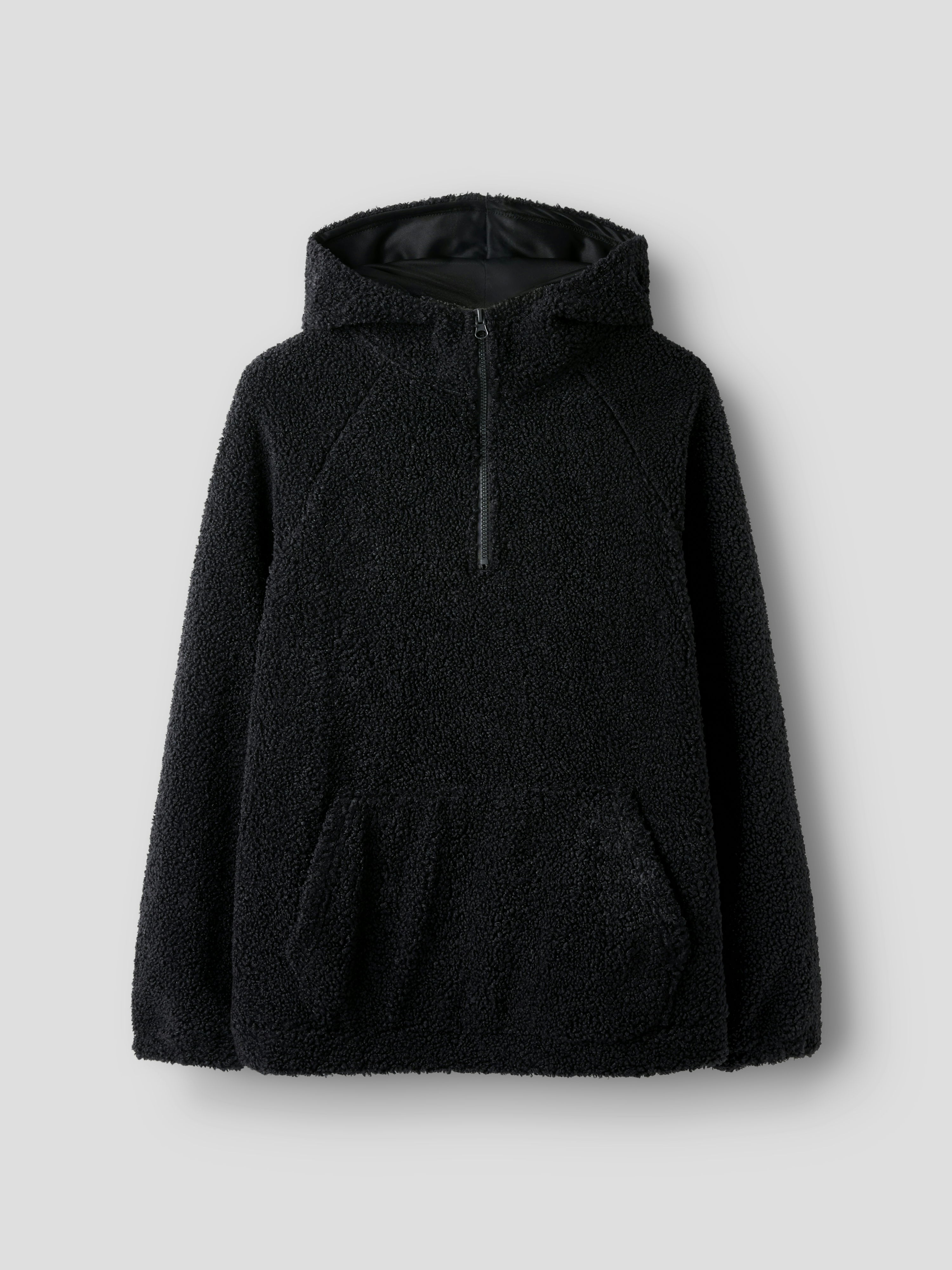 NLMBETTO LS SHERPA HALF ZIP L SWEAT Dark Grey