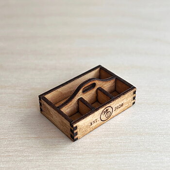 Wooden box with compartments - from grandma's dollhouse