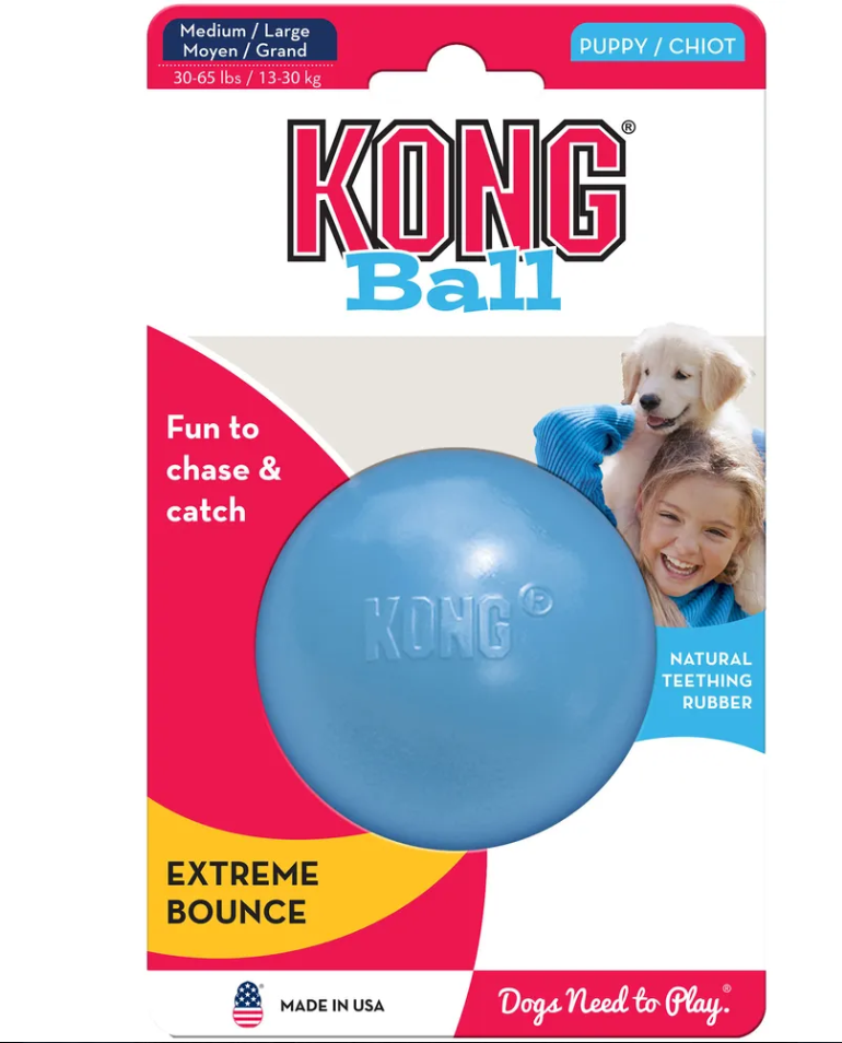 Kong Puppy Ball med hål M/L 7,5cm
