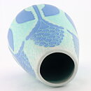 Josef Ekberg (1923) Blue Sgraffito Vase with Plants Decor 19 cm