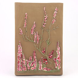 Aimo Nietosvuori (1970s) Rectangular Wall Plaque with Pink Heather Motif 23 cm (2)
