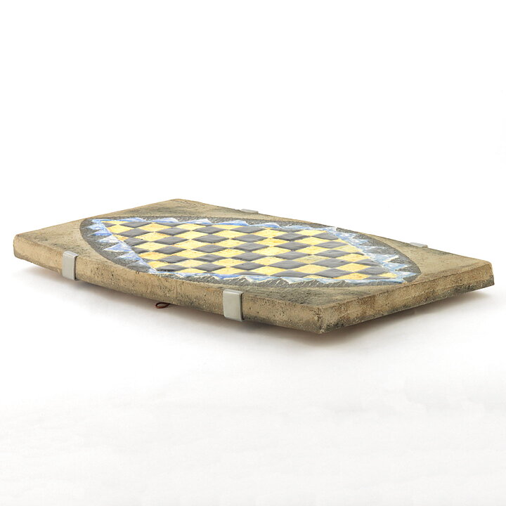 Sylvia Leuchovius (1960s) Unique Wall Plaque with Oval Checkers Decor 39 cm