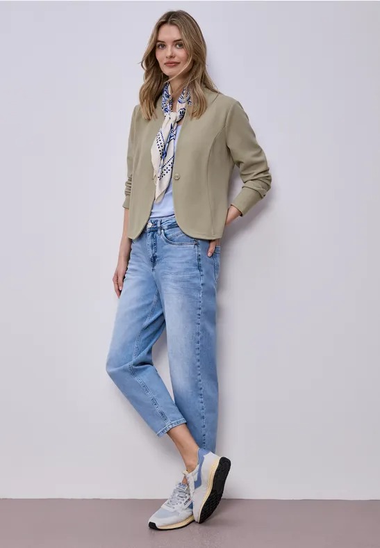 LTD QR Structured Jersey Blazer - Smoke Beige - Street One - 4
