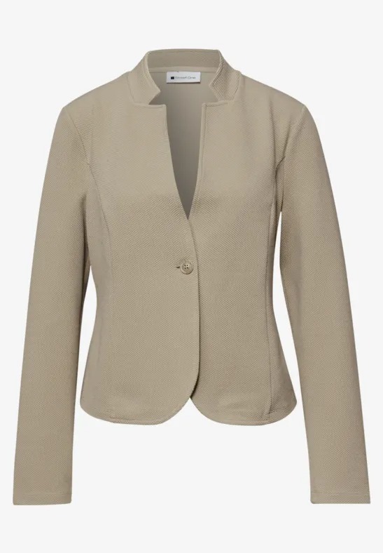 LTD QR Structured Jersey Blazer - Smoke Beige - Street One - 5
