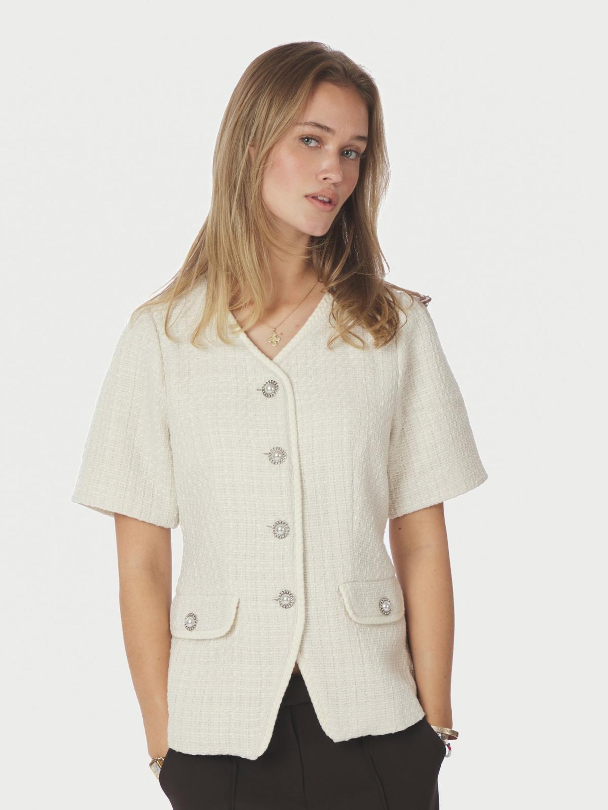 Neo Noir Faina Boucle  jacket, Off White - 3