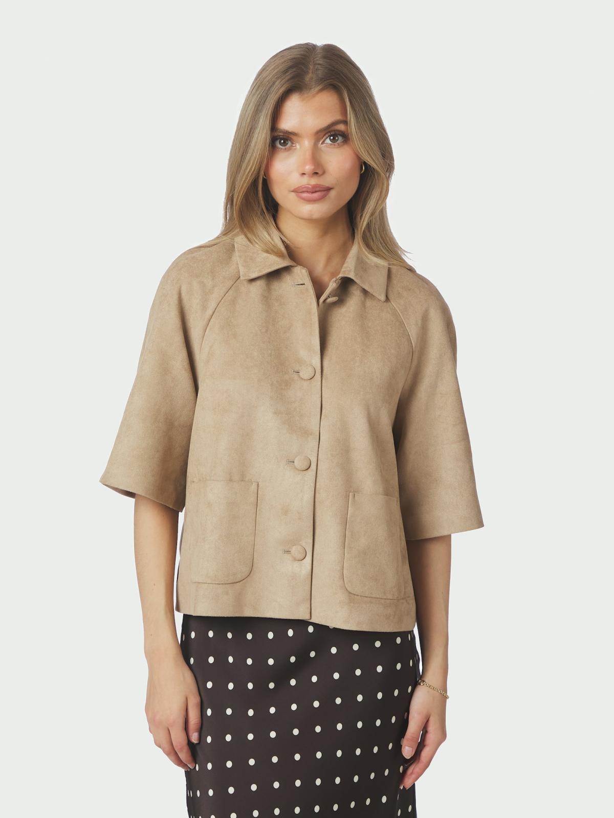Neo Noir Editta Faux  Jacket,  Sand - 3