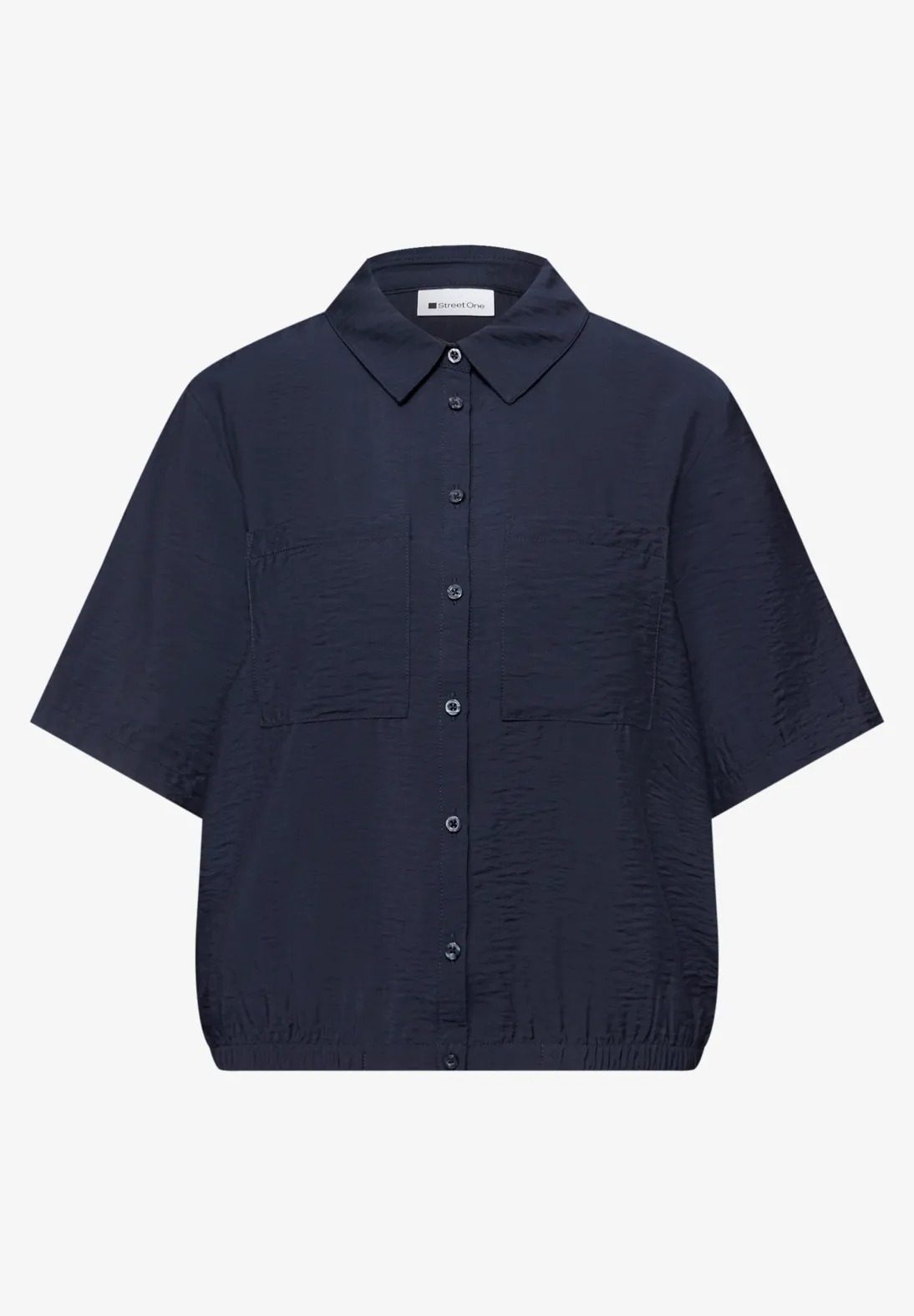 LTD QR Shirtcollar Blouse - Shadowed Navy - Street One - 6