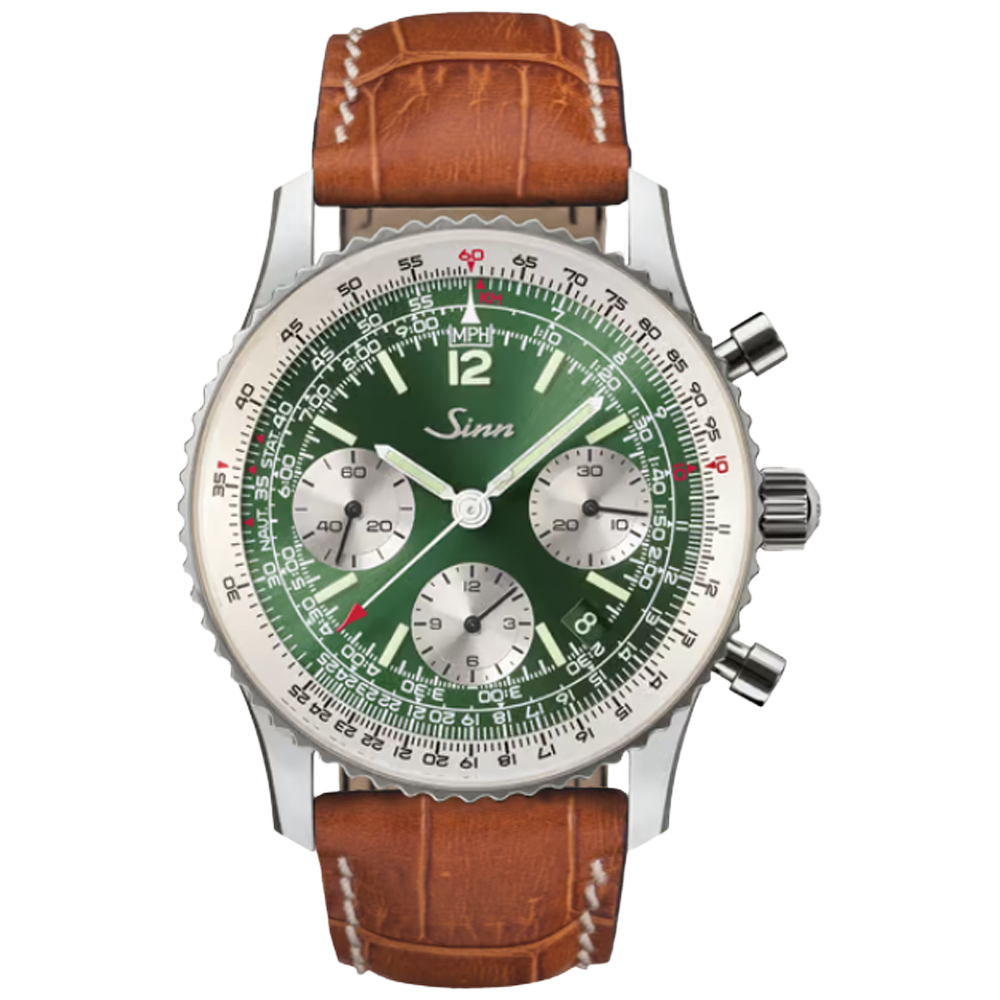 903.093 Sinn 903 St II G konjaksfärgat kalvskinnsläderband med alligator prägling