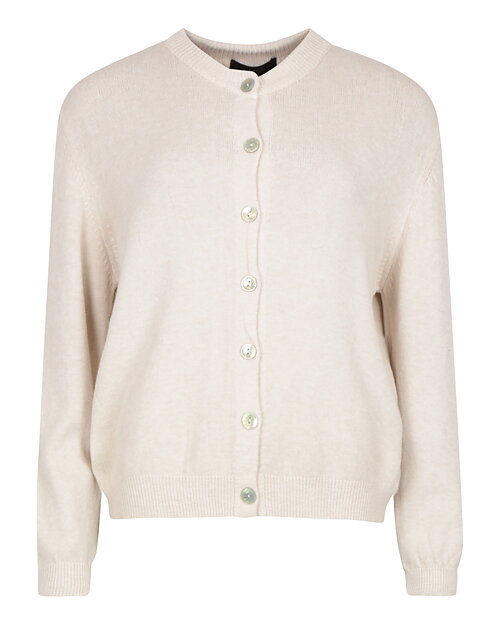 Kofta onesize rundringad ljusbeige - 2