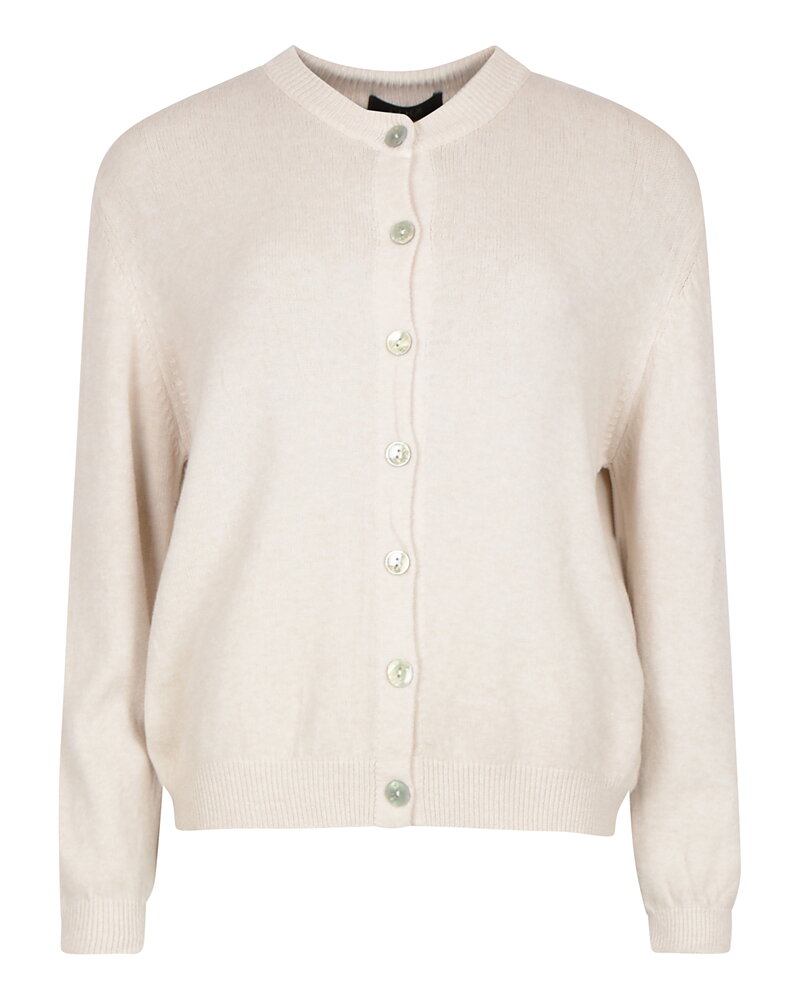 Kofta onesize rundringad ljusbeige
