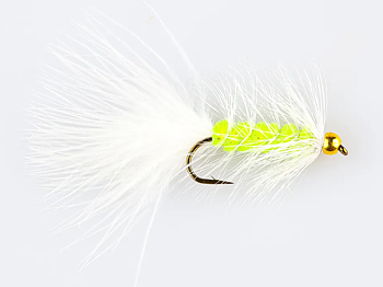 Danofly - Wolly Bugger GH White/Fl. Green #10