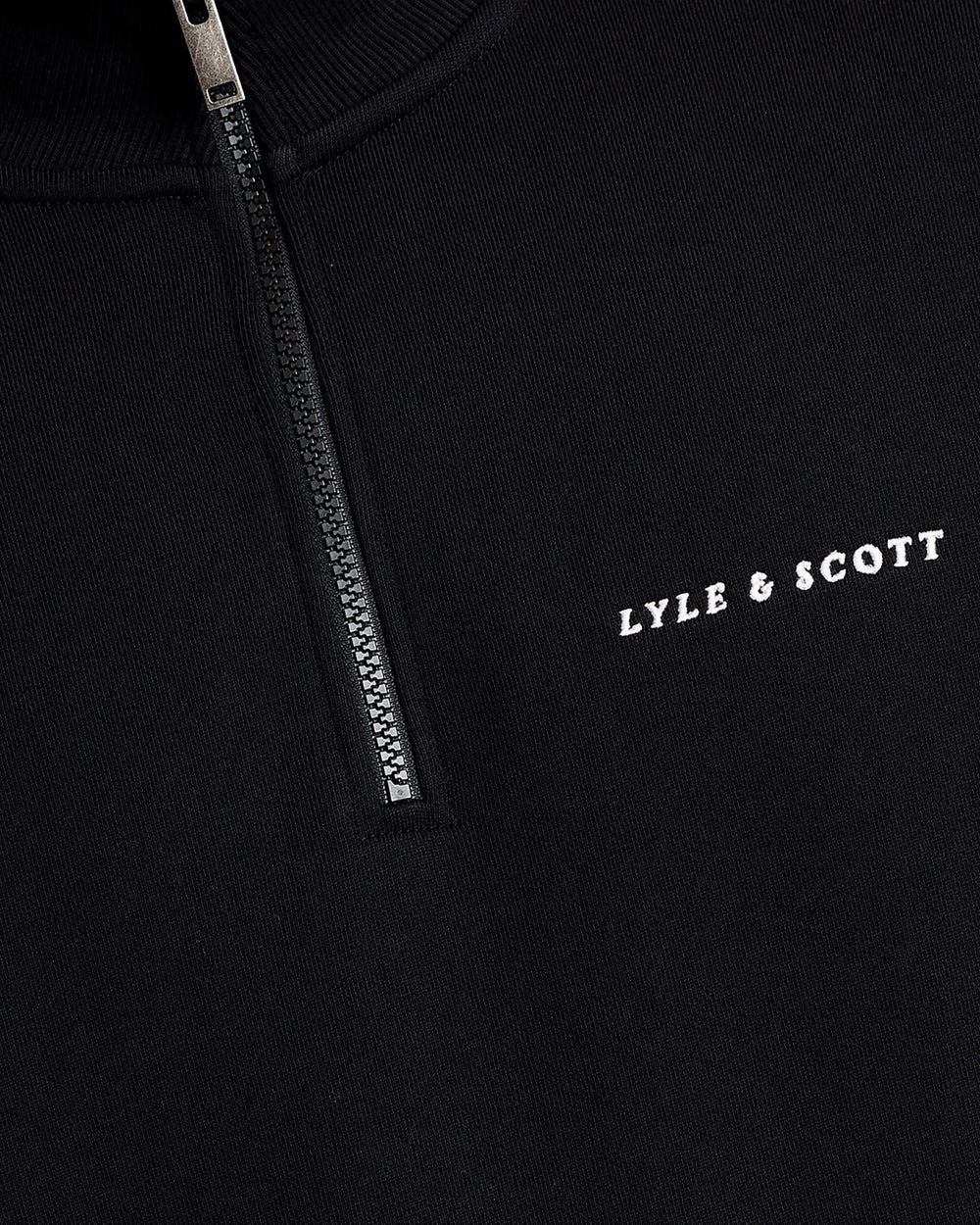 Lyle & Scott - Script Heavyweight 1/4 Zip - Jet Black - 4