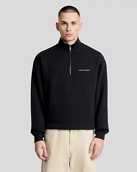 Lyle & Scott - Script Heavyweight 1/4 Zip - Jet Black