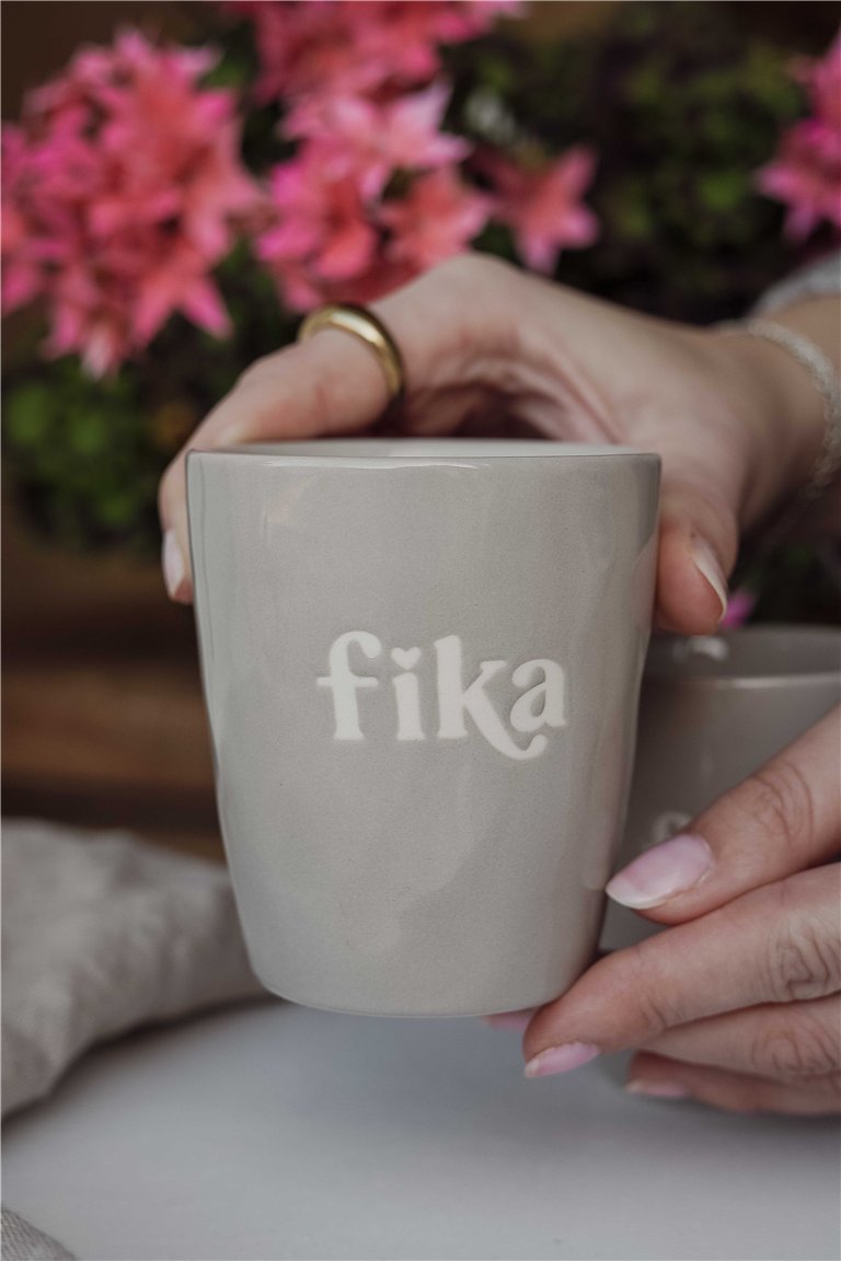 Mug Fika gray - Majas Cottage