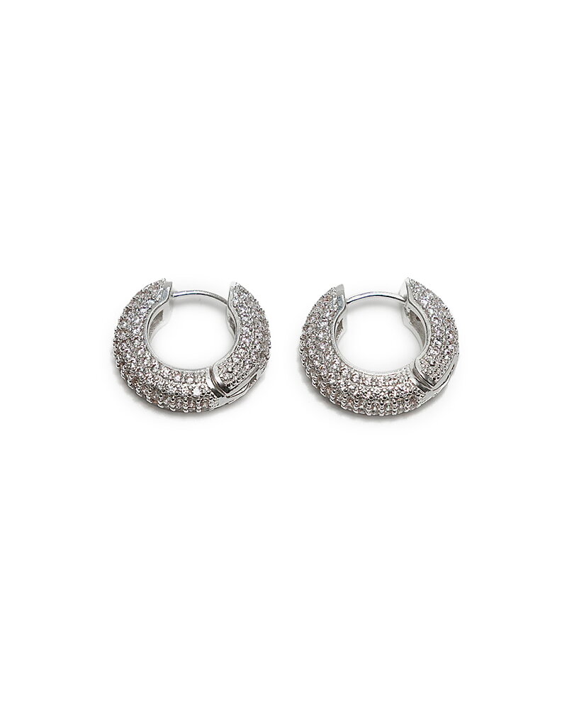 Örhänge Stone hoop silver