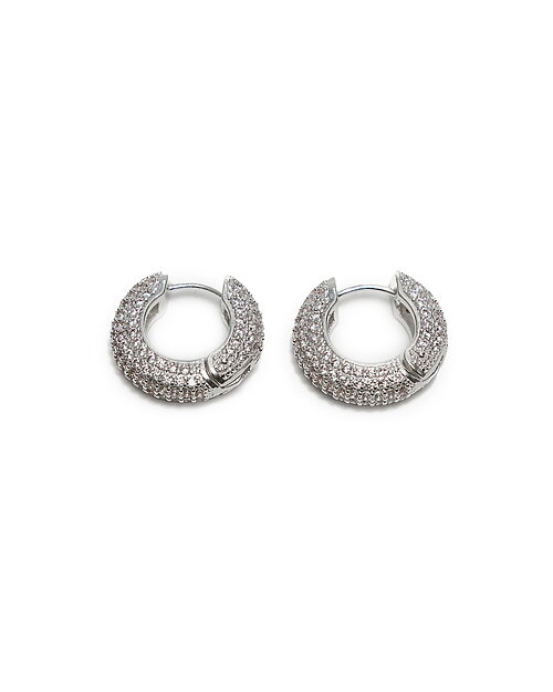 Örhänge Stone hoop silver