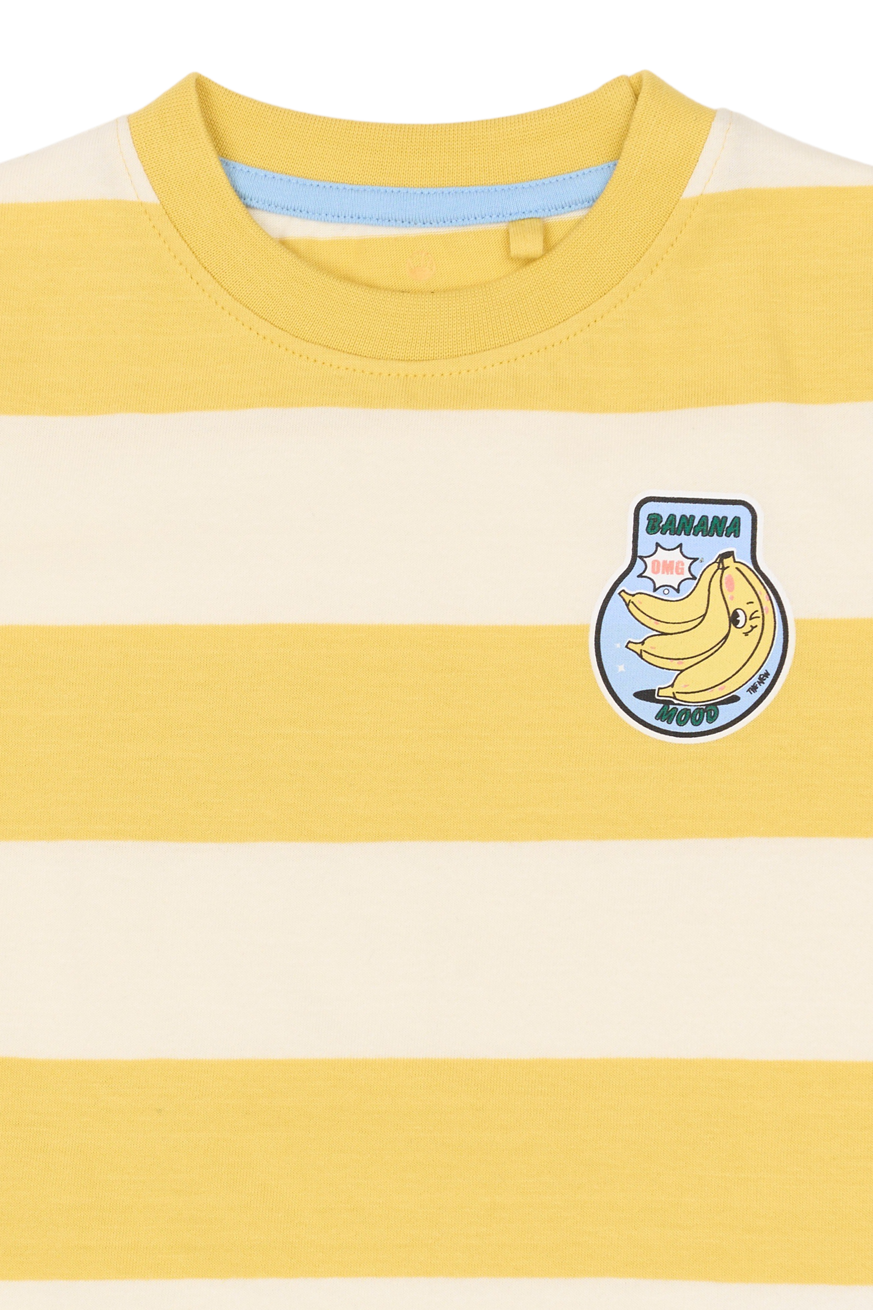 TNSTTrevor OS SS Tee Cream Gold Striped - 3