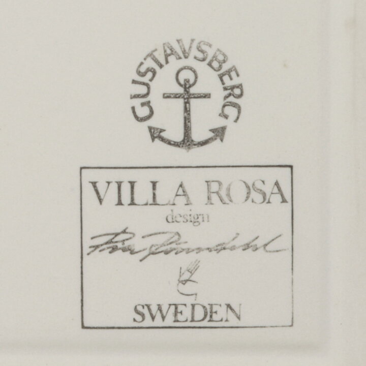 ピア・ロンダール  Villa Rosaシリーズ  鳥と木がモチーフの陶板  12cm  1985年 