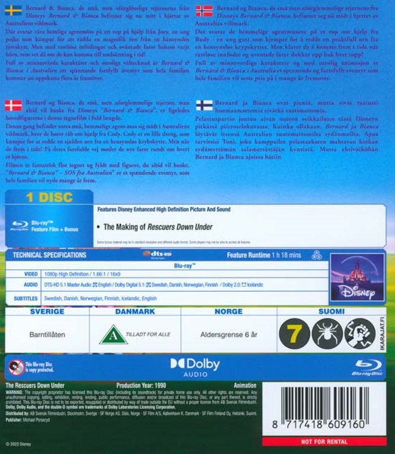 Bernard & Bianca I Australien (Disney) (Blu-ray) - 2
