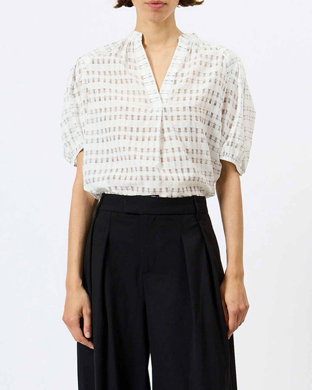 Blus Imme shadow check offwhite