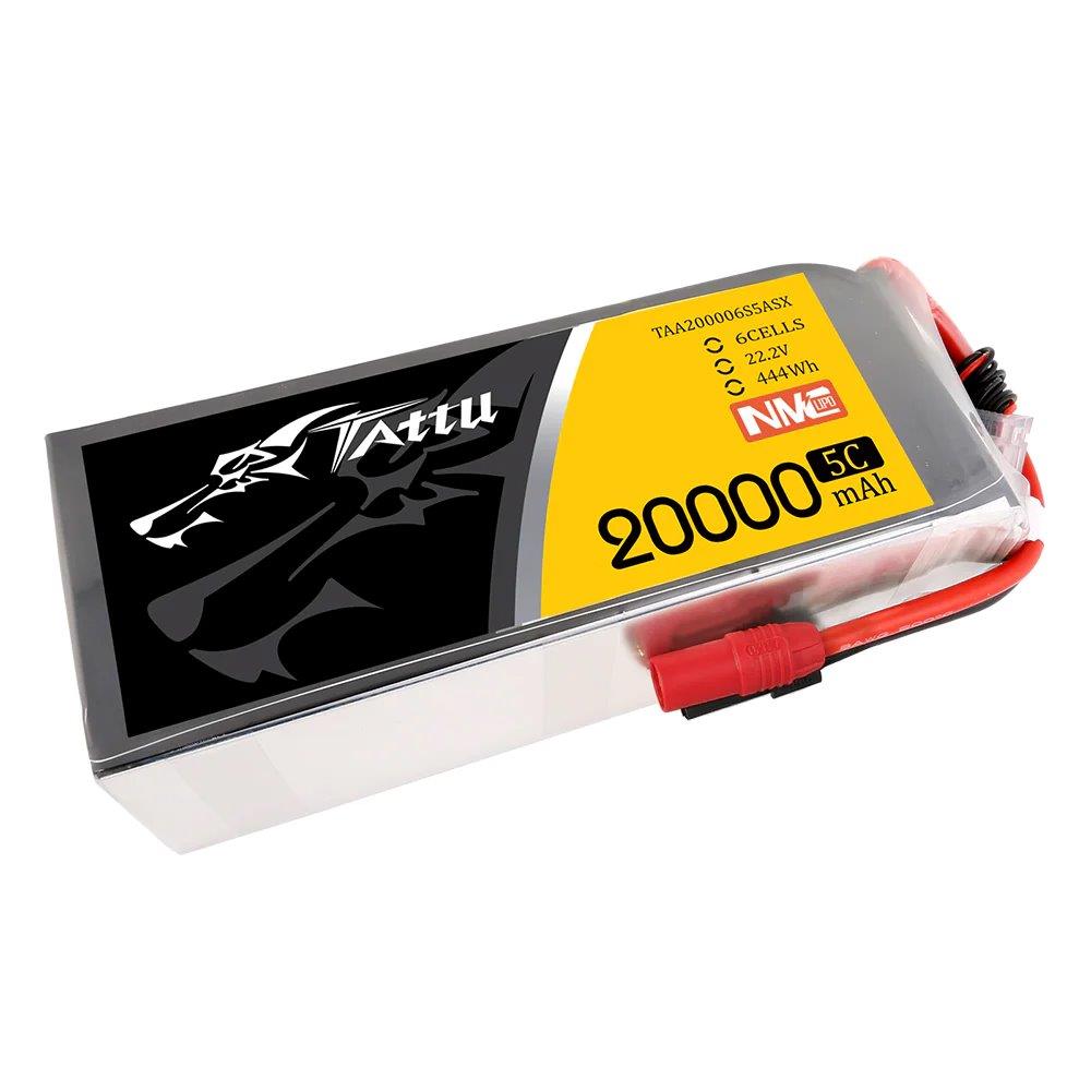 GensAce Tattu Semi-Solid 20000mAh 22.2V 5C 6S1P Lipo Batt Pack, AS150+XT150 plug - 2