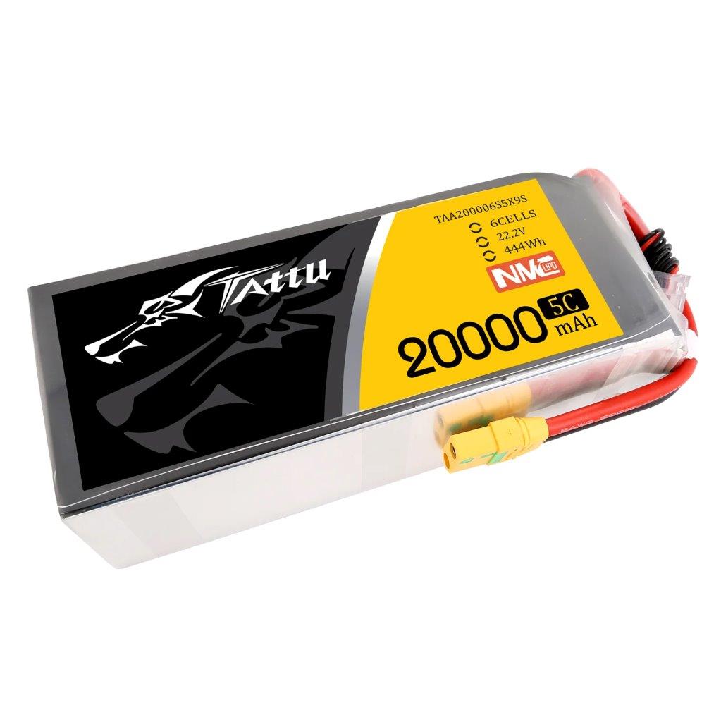 GensAce Tattu Semi-Solid 20000mAh 22.2V 5C 6S1P Lipo Battery Pack, XT90-S plug - 2