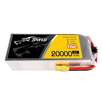 GensAce Tattu Semi-Solid 20000mAh 22.2V 5C 6S1P Lipo Battery Pack, XT90-S plug
