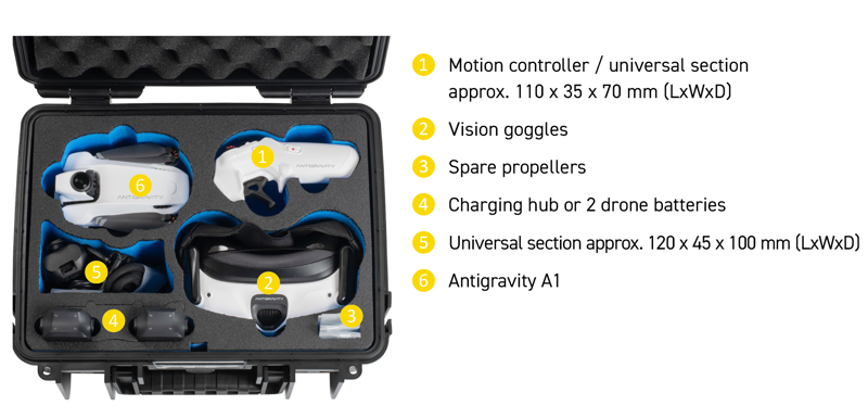 B&W Outdoor Cases BW Outdoor Drone.case PP.117.Antigravity I Case type 3000 I Antigravity A1 I Yellow - 6