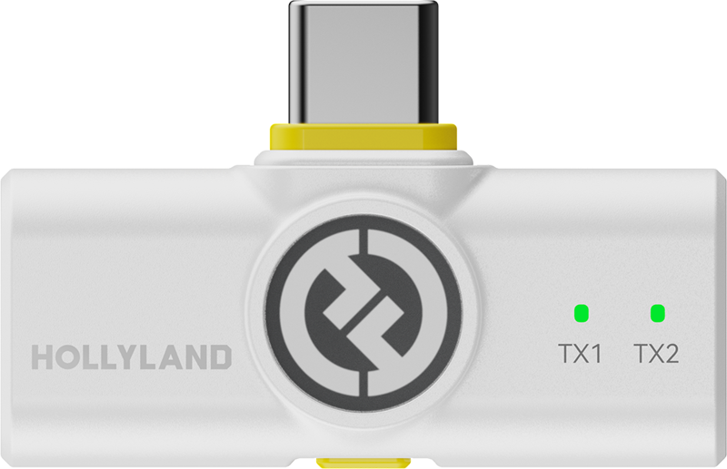 Hollyland Lark M2 USB-C - Wireless Lavalier Microphone with USB-C Plug (Duo,Ivory White)) - 5