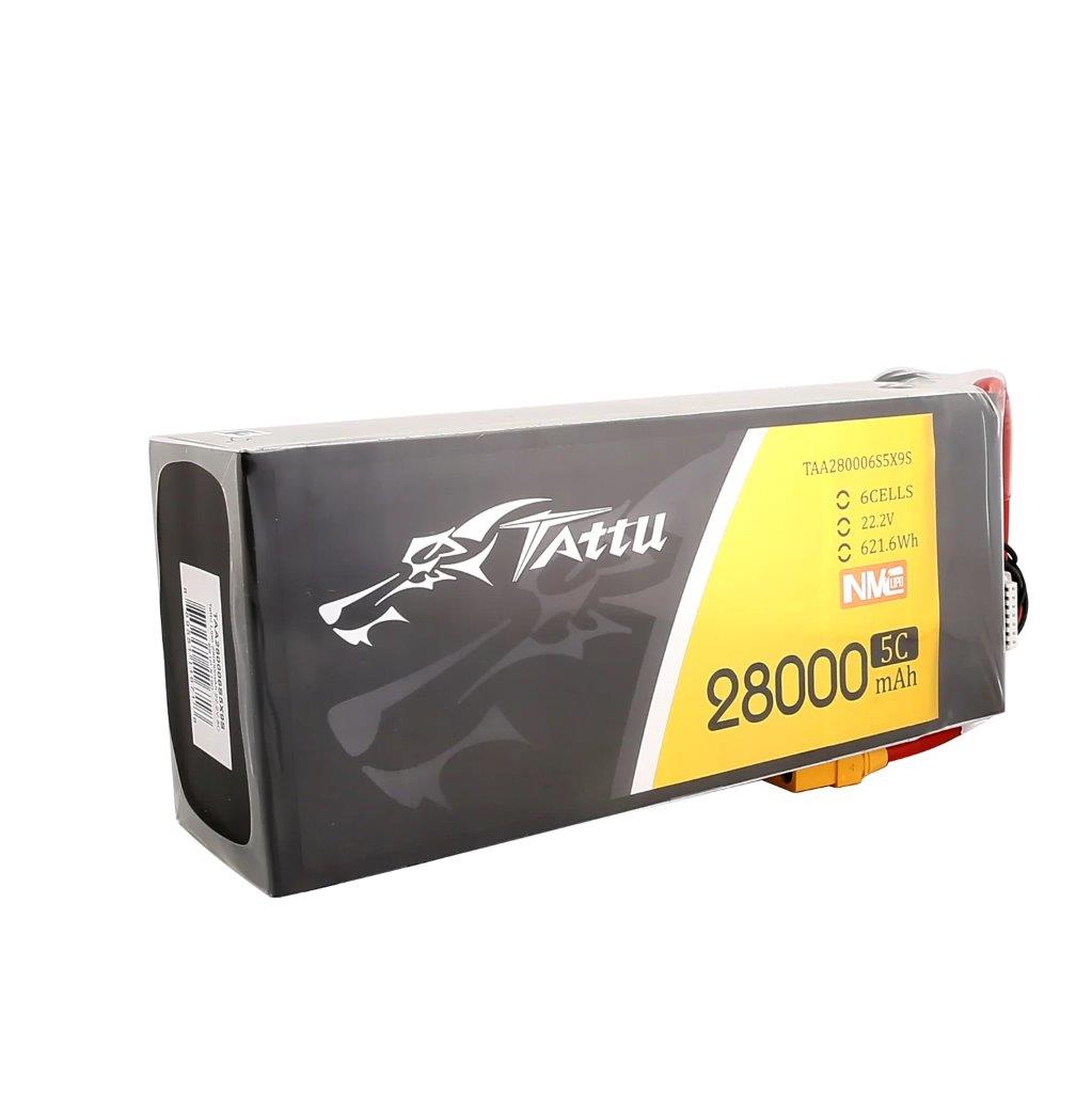 GensAce Tattu Semi-Solid 28000mAh 22.2V 5C 6S1P Lipo Battery Pack w/ XT90-S plug - 3