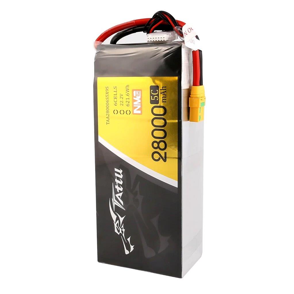 GensAce Tattu Semi-Solid 28000mAh 22.2V 5C 6S1P Lipo Battery Pack w/ XT90-S plug - 4