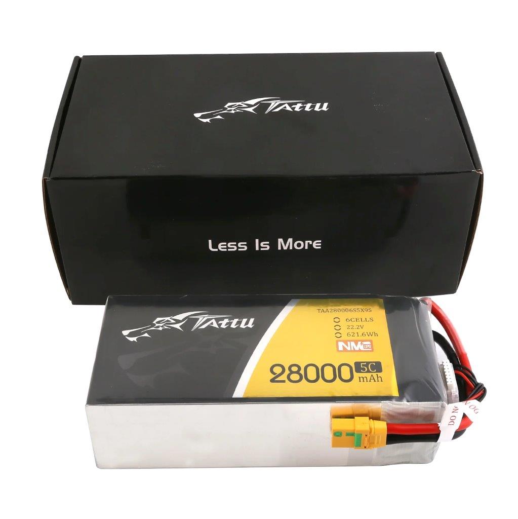 GensAce Tattu Semi-Solid 28000mAh 22.2V 5C 6S1P Lipo Battery Pack w/ XT90-S plug - 5