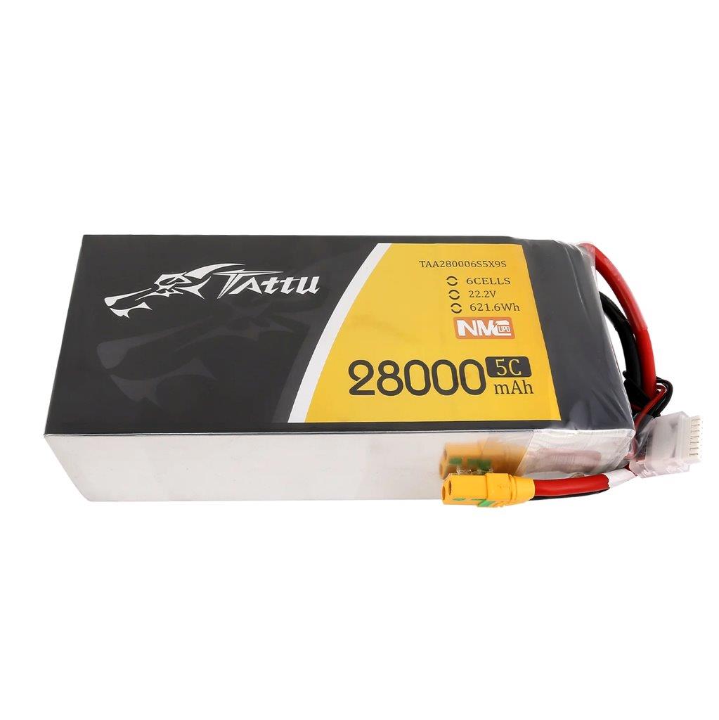 GensAce Tattu Semi-Solid 28000mAh 22.2V 5C 6S1P Lipo Battery Pack w/ XT90-S plug