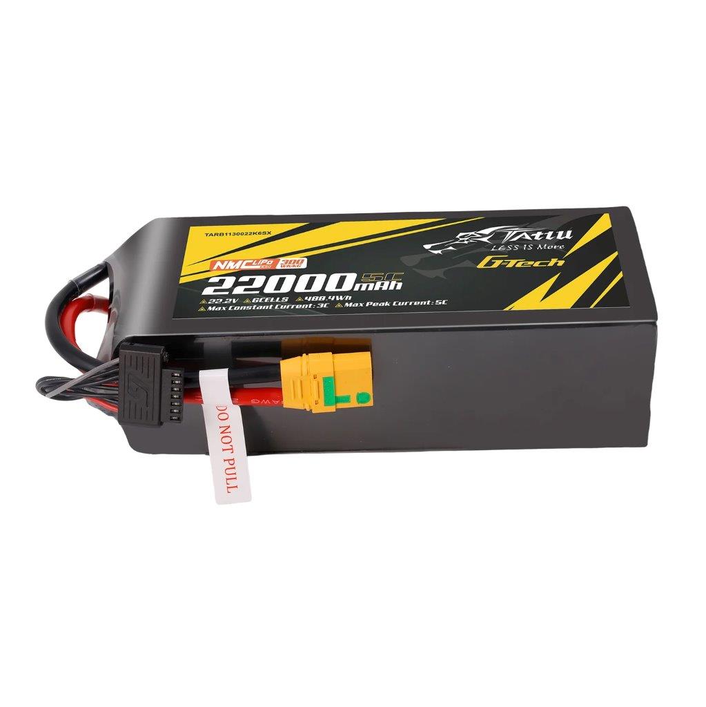 Tattu Semi-solid 300Wh/kg 22000mAh 5C 22.2V 6S1P G-Tech Lipo Batt Pack, XT90S-F