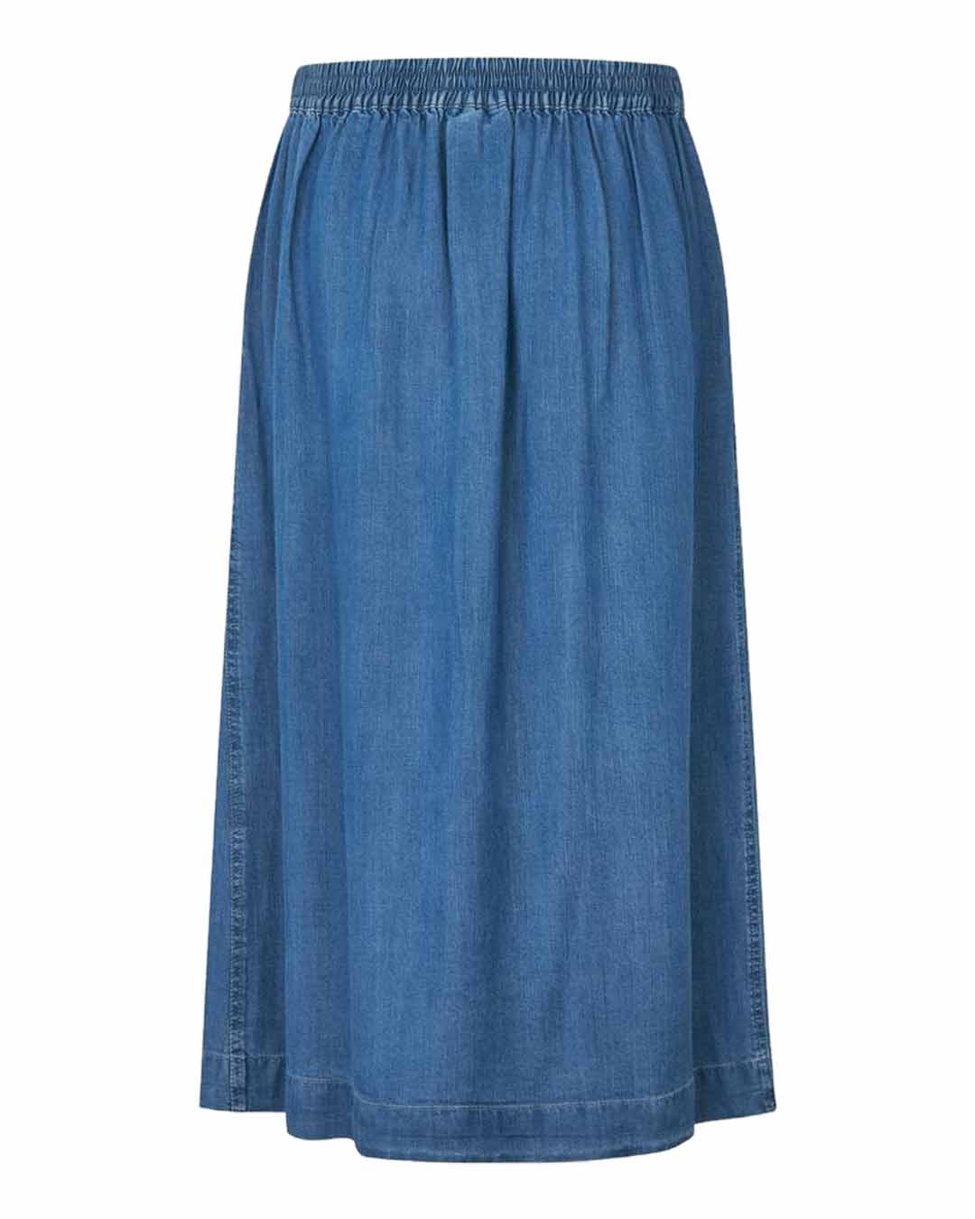 Jeanskjol Selithia slits fram mellanblå denim - 6