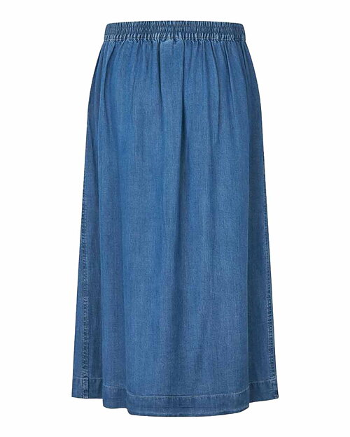 Jeanskjol Selithia slits fram mellanblå denim - 6