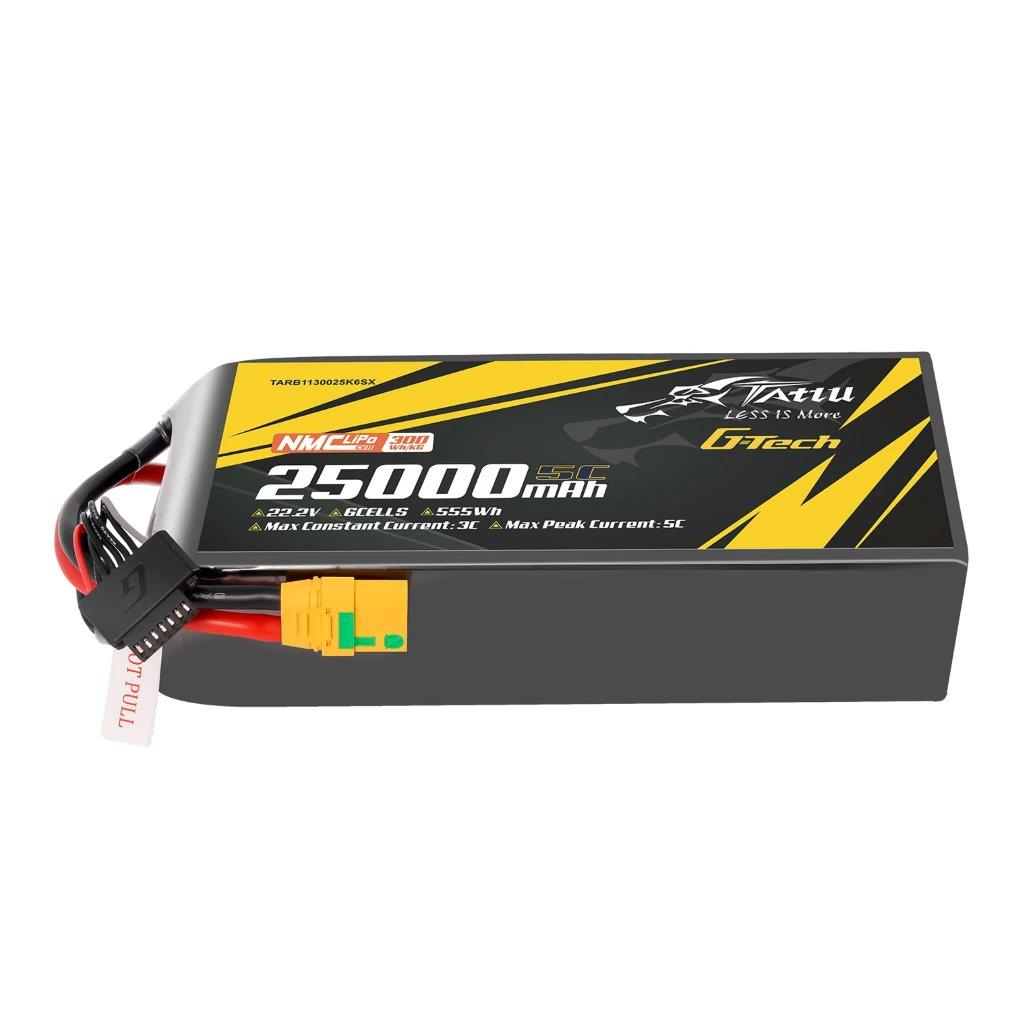 Tattu Semi-solid 300Wh/kg 25000mAh 5C 22.2V 6S1P G-Tech Lipo Batt Pack, XT90S-F