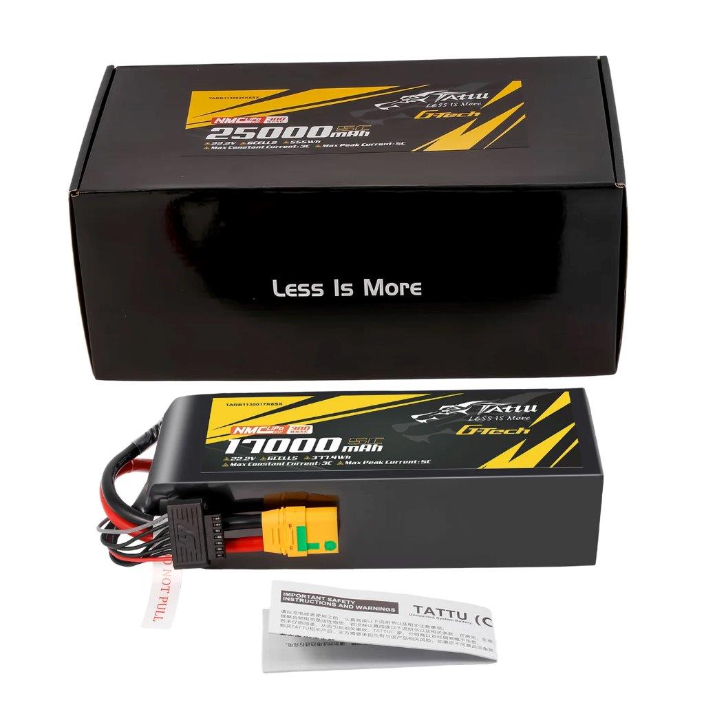 Tattu Semi-solid 300Wh/kg 25000mAh 5C 22.2V 6S1P G-Tech Lipo Batt Pack, XT90S-F - 5