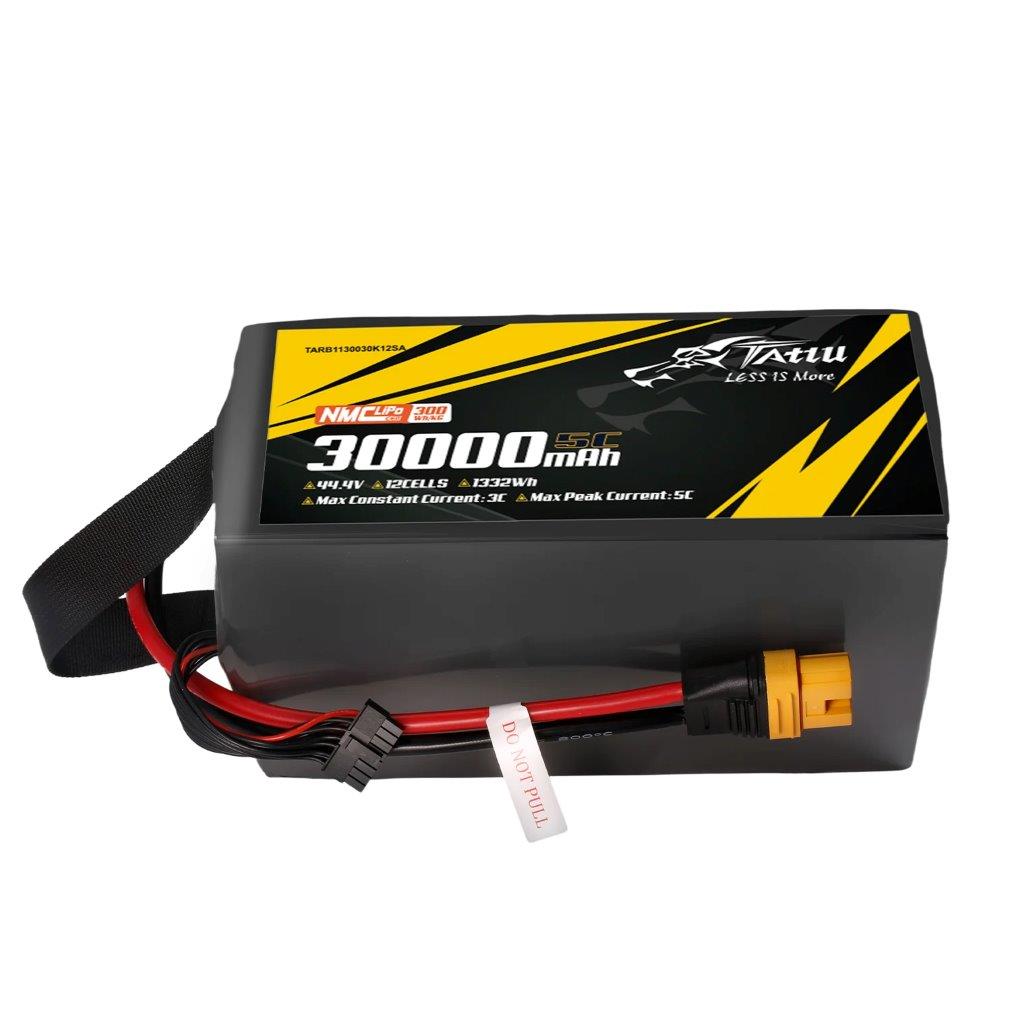 Tattu Semi-solid 300Wh/kg 30000mAh 5C 44.4V 12S1P Lipo Battery Pack w/ AS15OU-F