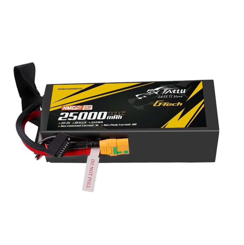 Tattu Semi-solid 330Wh/kg 25000mAh 10C 22.2V 6S1P G-Tech Lipo Batt Pack, XT90-S