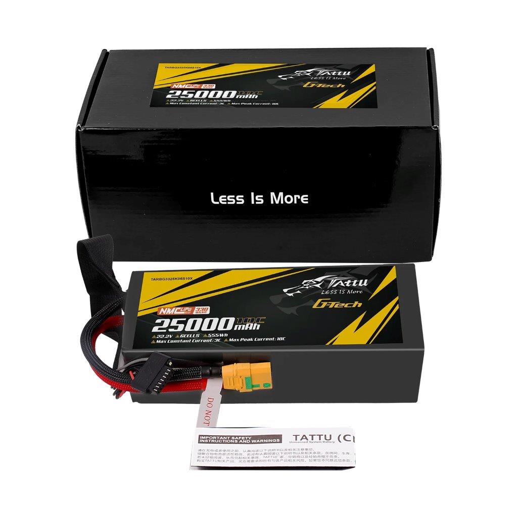 Tattu Semi-solid 330Wh/kg 25000mAh 10C 22.2V 6S1P G-Tech Lipo Batt Pack, XT90-S - 5