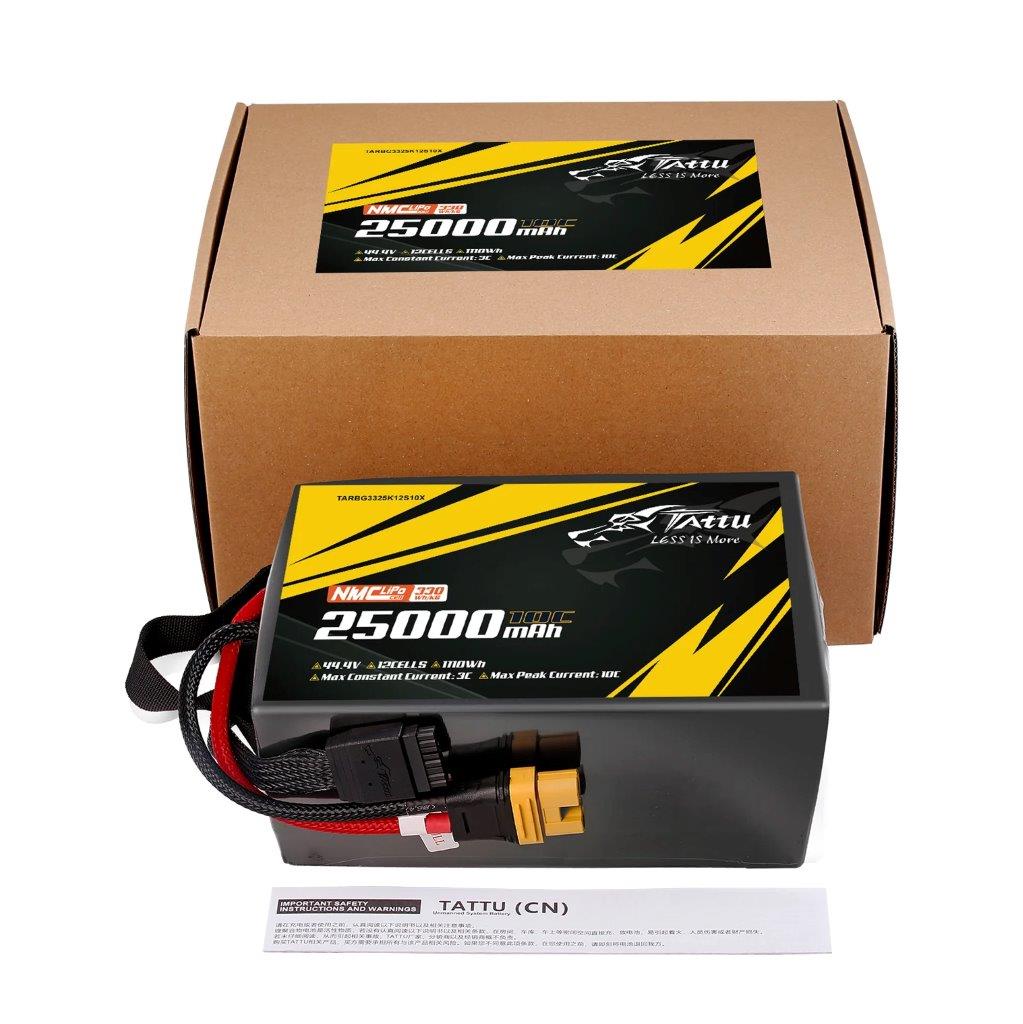 Tattu Semi-solid 330Wh/kg 25000mAh 10C 44.4V 12S1P Lipo Battery Pack, AS150U-F - 5