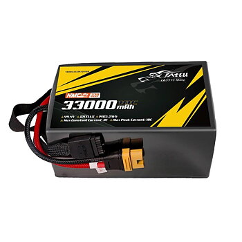 Tattu Semi-solid 330Wh/kg 33000mAh 10C 44.4V 12S1P Lipo Battery Pack, AS150U-F